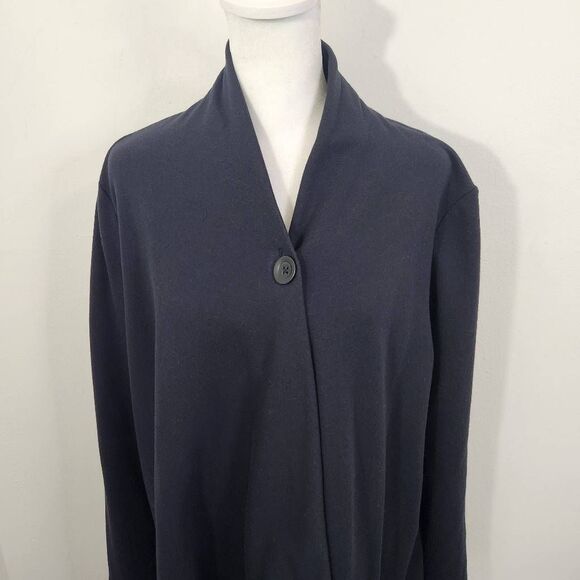 D&Co. Black Cardigan Size Small QVC Black Single Button Cardigan - Picture 2 of 7